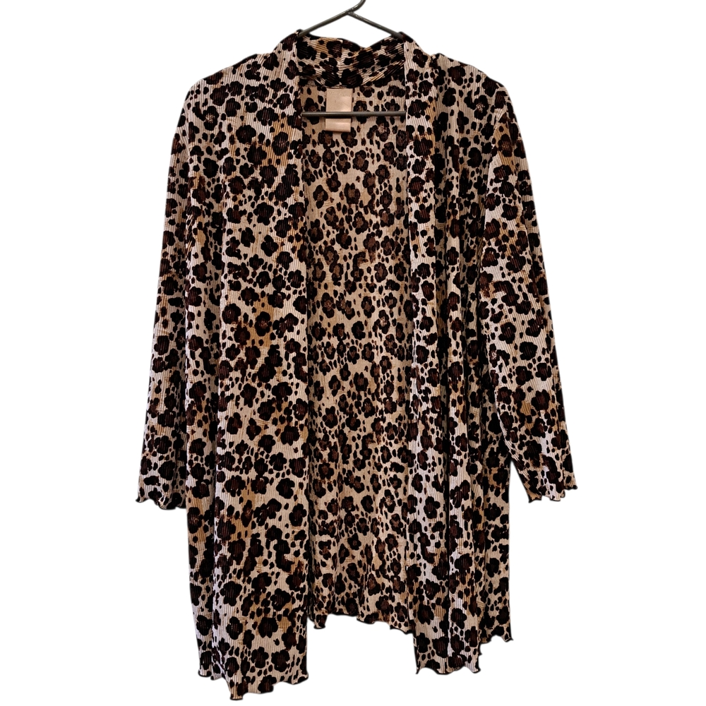White Stag animal print kimono top Brown and Black size 3X